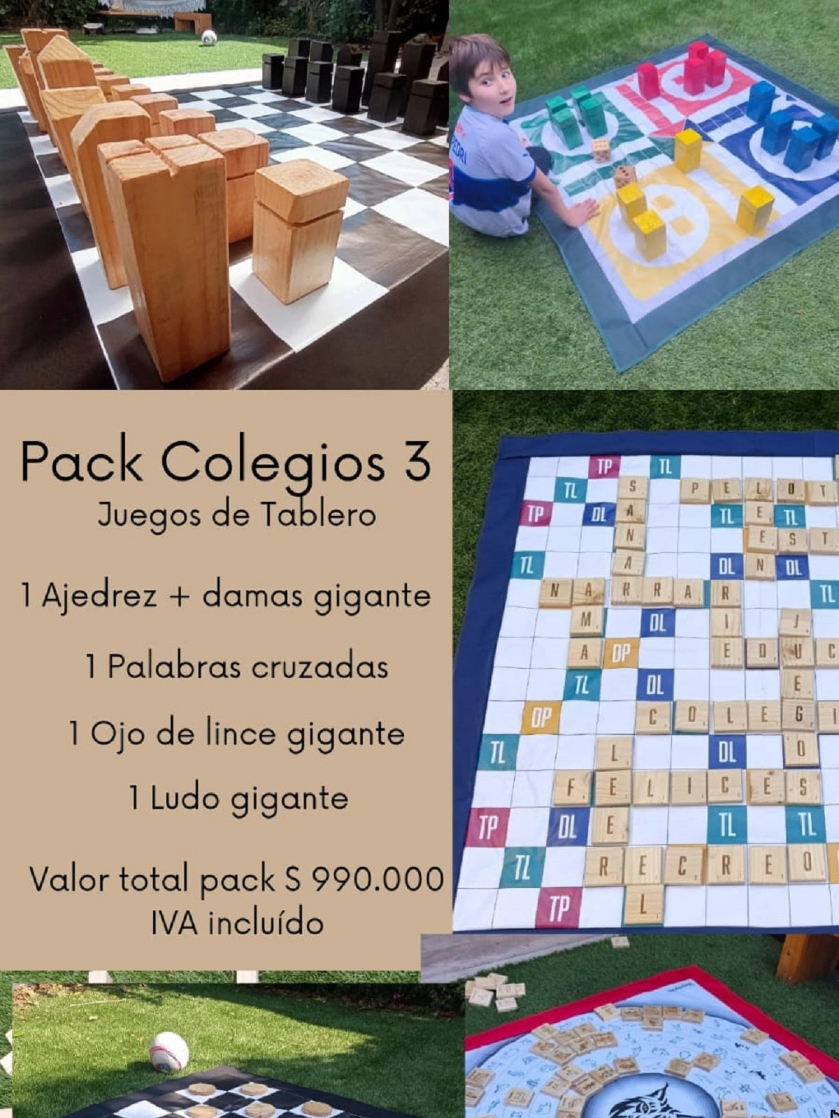 Pack Colegios 3 - Juegos de Tablero gigantes