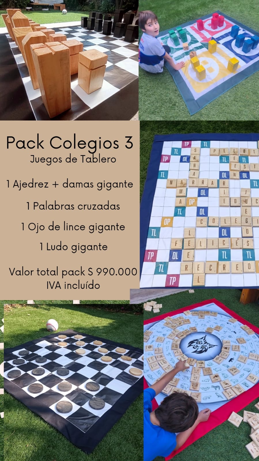 Pack Colegios 3 - Juegos de Tablero gigantes